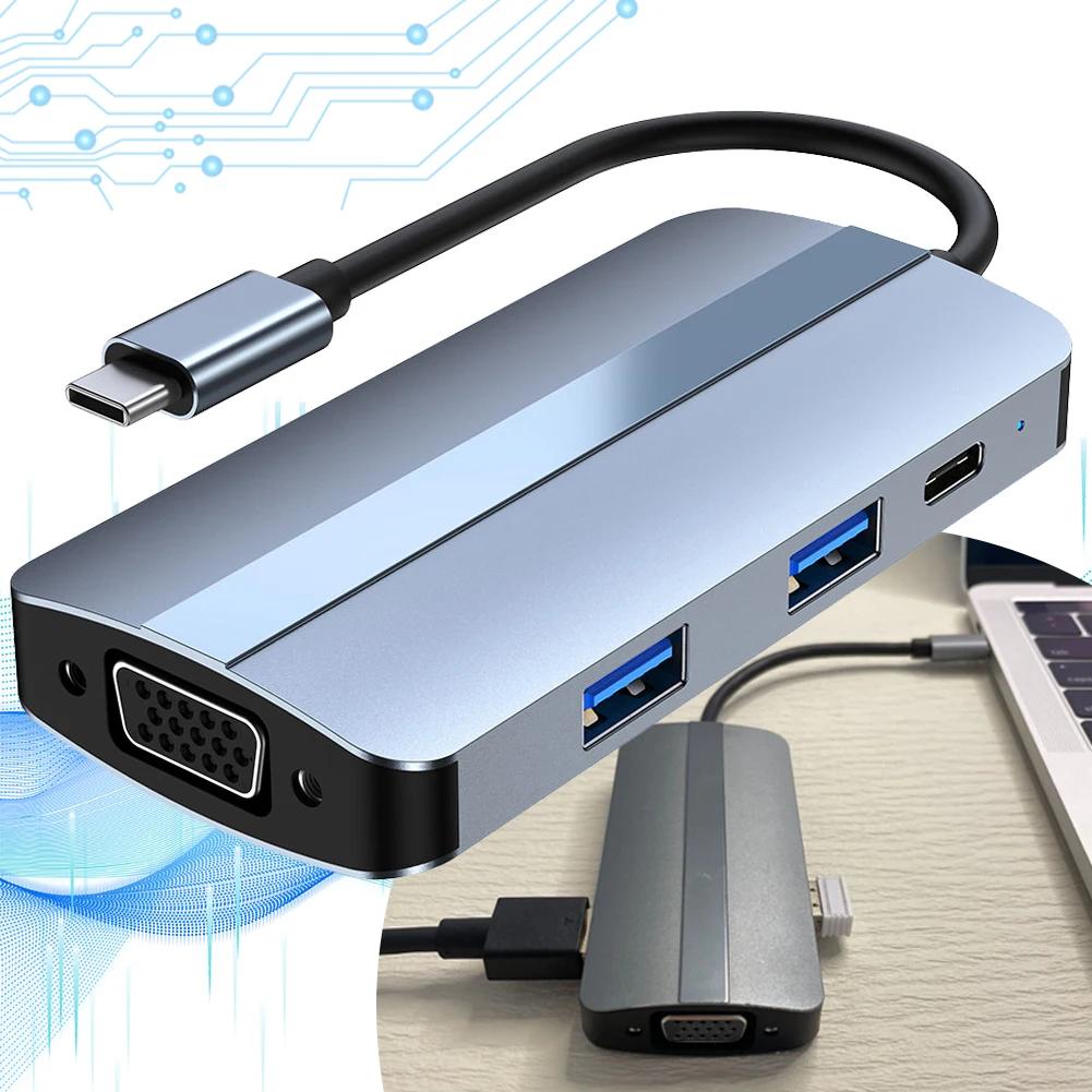 ƮϿ Ƽ Ʈ , USB C ŷ ̼ й, 5Gbps, PD 100W, USB 3.0, 2.0, 1080P, VGA, 4K HDMI ȣȯ Ʈ, 7 in 1